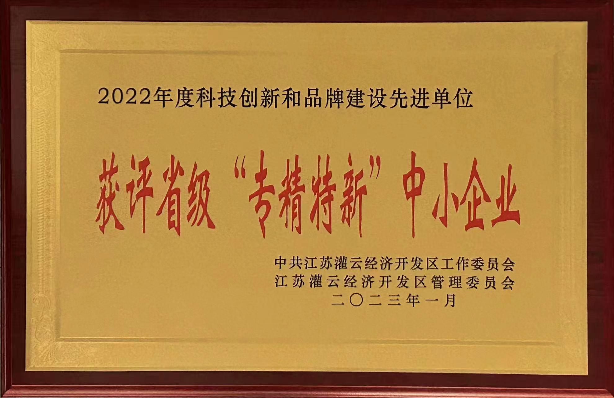 省級“專(zhuān)精專(zhuān)新”企業(yè)